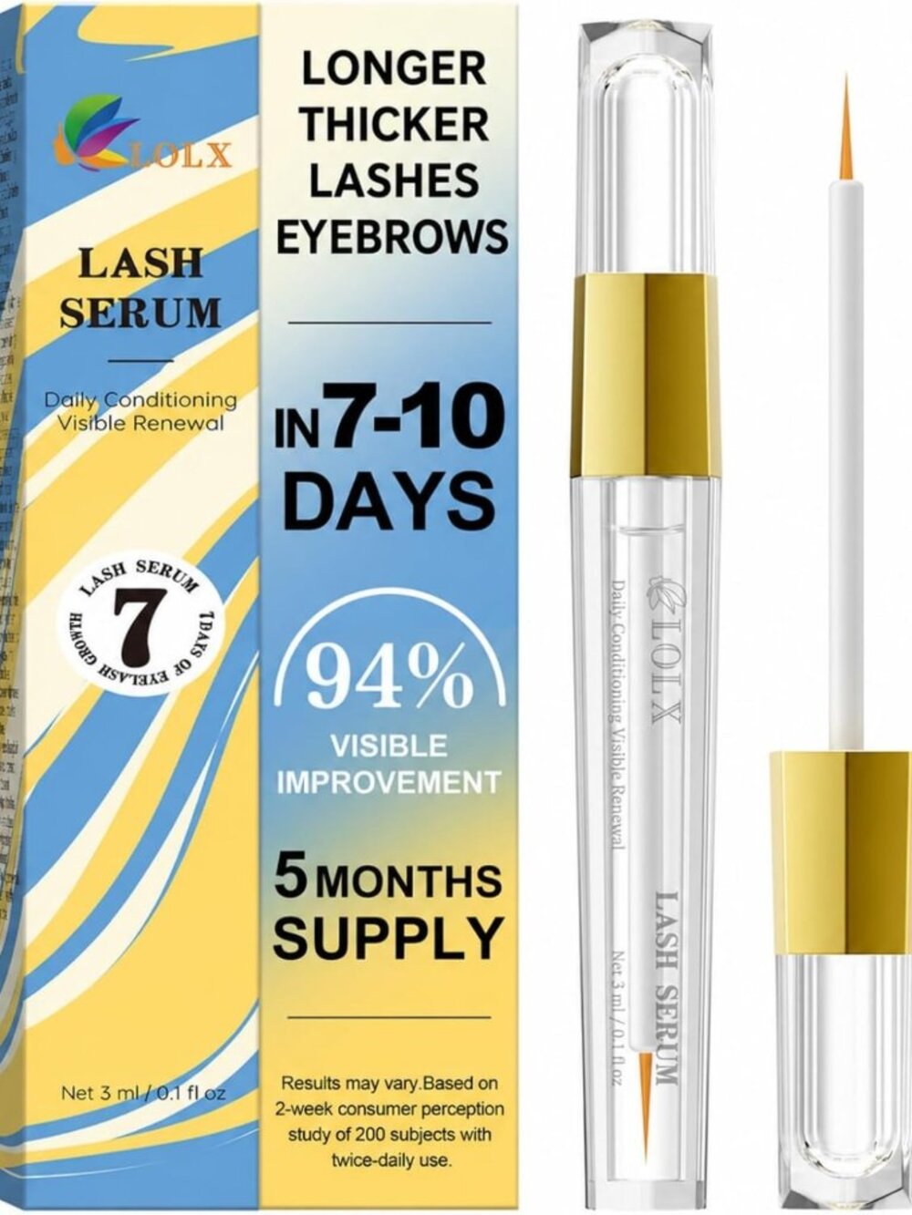 Lash Growth Serum – Fast Results in 7 Days, Nourishing Eye Formula for Sensitive